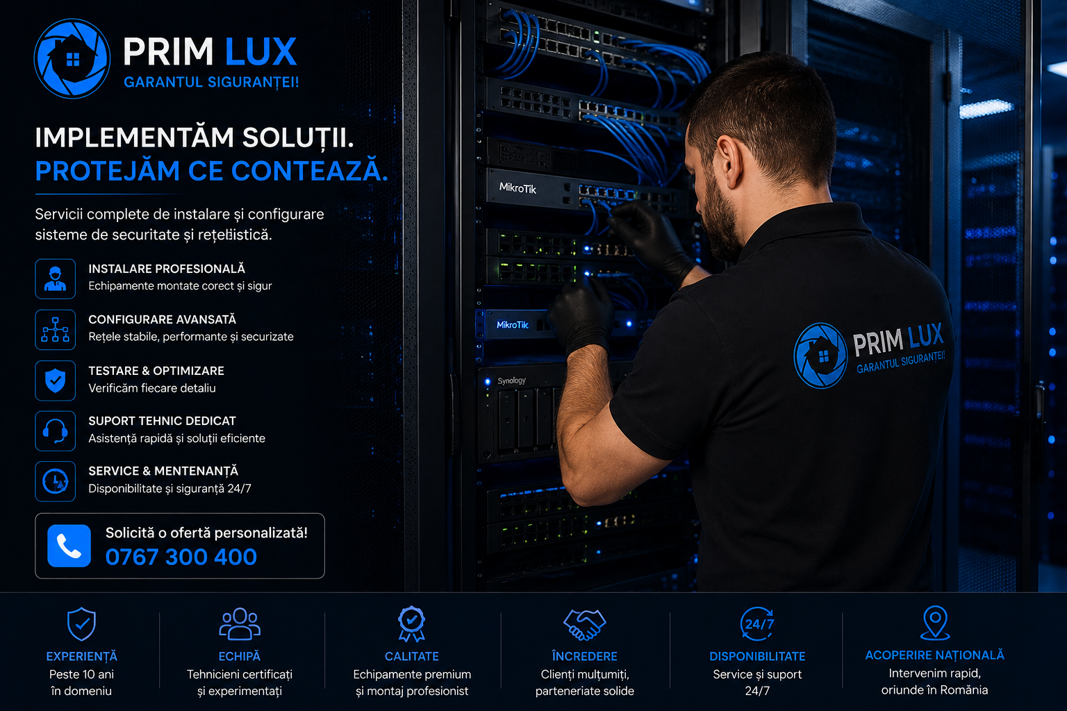 Tehnician PrimLux la rack IT